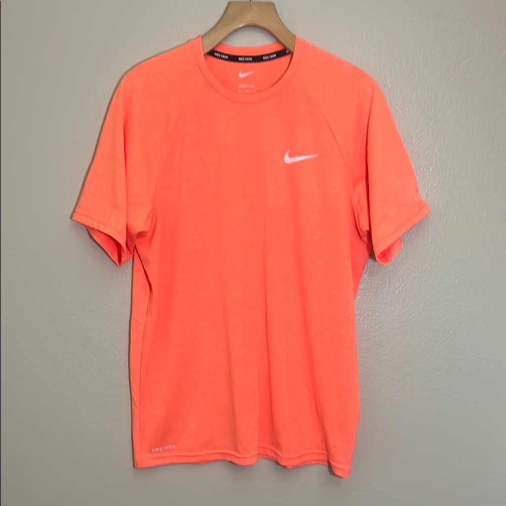 Nike Swim Dri-Fit UPF 40+ Orange Short Sleeve Performance Tee